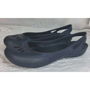 CROCS Kadee Ballet Flat Navy Blue Slip On Slingback Women 9 Beach Summer Comfort